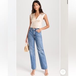 Re/done 90s high rise loose jeans in worn blue